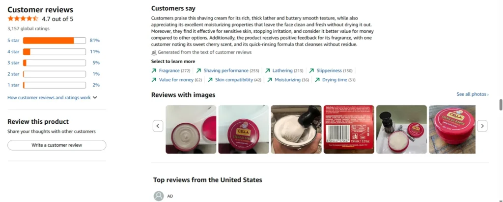 Cella Almond Shaving Cream Soap Review Sweet Scent Smooth Skin